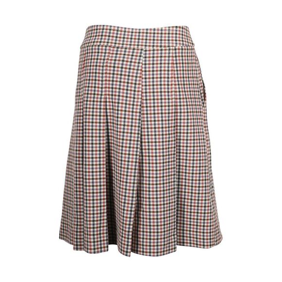 Tory Burch Plaid Pleated Skirt in Red Polyester - Picture 3 of 5